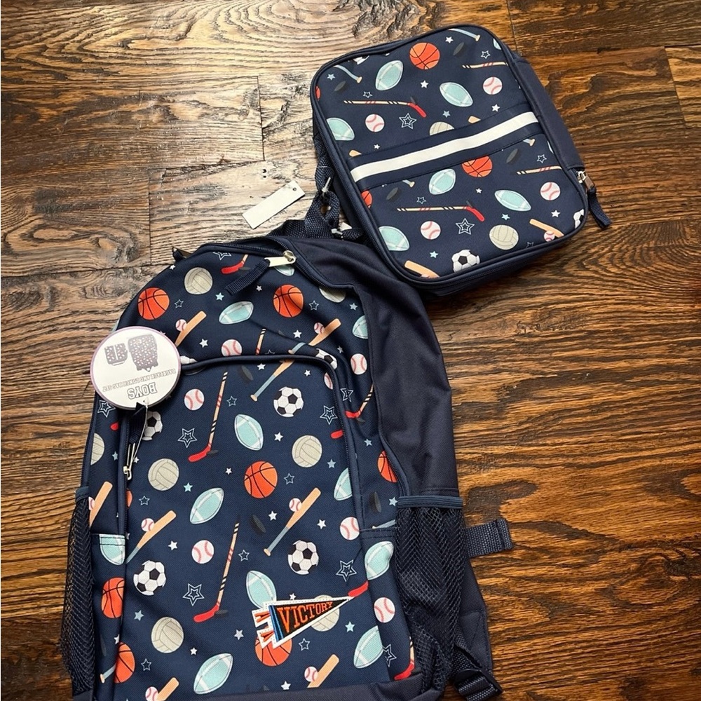Kids Sports Backpack Set - Blue Brand new kid backpack with lunch bag set
